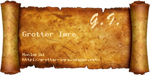 Grotter Imre névjegykártya